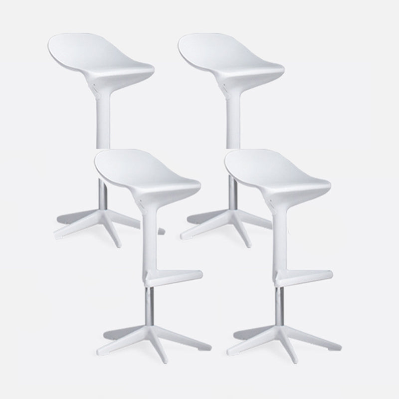Modern Liftable Bar-stool Low Back Bar Stool with Metal Legs White 4 Piece Set Clearhalo 'Bar Furniture' 'Bar Stools' 'bar_stools' 'furn' 'furn_bar_stools' 'Furniture' 'furniture_bar_stools' 'Kitchen & Dining Furniture' 4769006