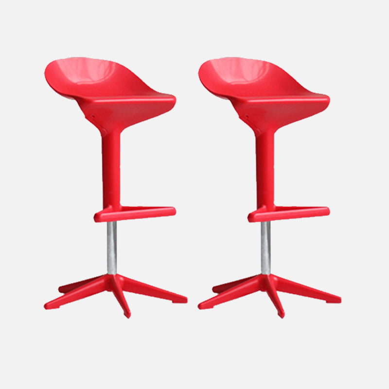 Modern Liftable Bar-stool Low Back Bar Stool with Metal Legs Red 2 Piece Set Clearhalo 'Bar Furniture' 'Bar Stools' 'bar_stools' 'furn' 'furn_bar_stools' 'Furniture' 'furniture_bar_stools' 'Kitchen & Dining Furniture' 4769008
