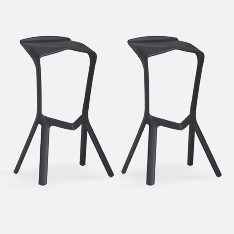 Modern Style Bar-stool Plastic Backless Bar Stool for Kitchen Bar with Plastic Legs Black 2 Piece Set Clearhalo 'Bar Furniture' 'Bar Stools' 'bar_stools' 'furn' 'furn_bar_stools' 'Furniture' 'furniture_bar_stools' 'Kitchen & Dining Furniture' 4769025