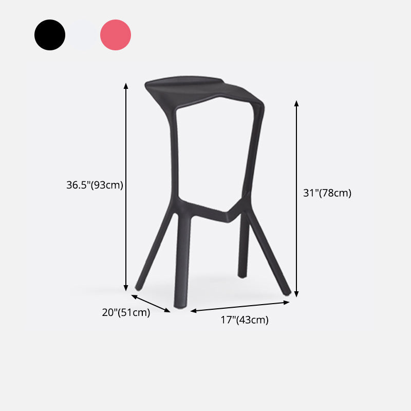Modern Style Bar-stool Plastic Backless Bar Stool for Kitchen Bar with Plastic Legs Clearhalo 'Bar Furniture' 'Bar Stools' 'bar_stools' 'furn' 'furn_bar_stools' 'Furniture' 'furniture_bar_stools' 'Kitchen & Dining Furniture' 4769036