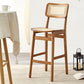 Contemporary Wood Bar and Counter Stool Rattan Low Back Stool with 4 Legs Clearhalo 'Bar Furniture' 'Bar Stools' 'bar_stools' 'furn' 'furn_bar_stools' 'Furniture' 'furniture_bar_stools' 'Kitchen & Dining Furniture' 4769039