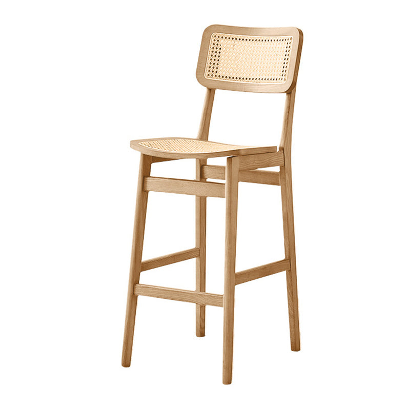 Contemporary Wood Bar and Counter Stool Rattan Low Back Stool with 4 Legs Clearhalo 'Bar Furniture' 'Bar Stools' 'bar_stools' 'furn' 'furn_bar_stools' 'Furniture' 'furniture_bar_stools' 'Kitchen & Dining Furniture' 4769041