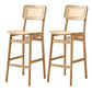 Contemporary Wood Bar and Counter Stool Rattan Low Back Stool with 4 Legs Natural 2 Piece Set Clearhalo 'Bar Furniture' 'Bar Stools' 'bar_stools' 'furn' 'furn_bar_stools' 'Furniture' 'furniture_bar_stools' 'Kitchen & Dining Furniture' 4769044