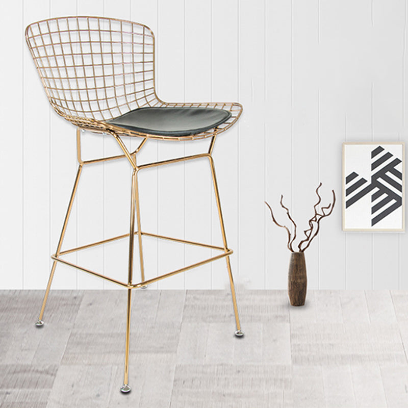 Contemporary Rectangle Bar and Counter Stool Metal Stool with 4 Legs Clearhalo 'Bar Furniture' 'Bar Stools' 'bar_stools' 'furn' 'furn_bar_stools' 'Furniture' 'furniture_bar_stools' 'Kitchen & Dining Furniture' 4769053
