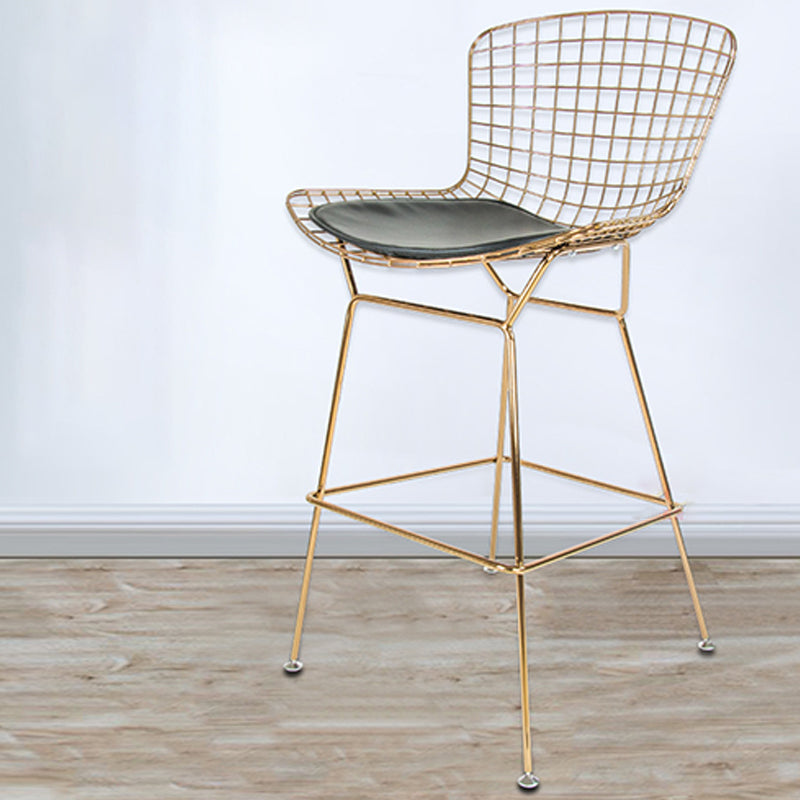 Contemporary Rectangle Bar and Counter Stool Metal Stool with 4 Legs Clearhalo 'Bar Furniture' 'Bar Stools' 'bar_stools' 'furn' 'furn_bar_stools' 'Furniture' 'furniture_bar_stools' 'Kitchen & Dining Furniture' 4769054