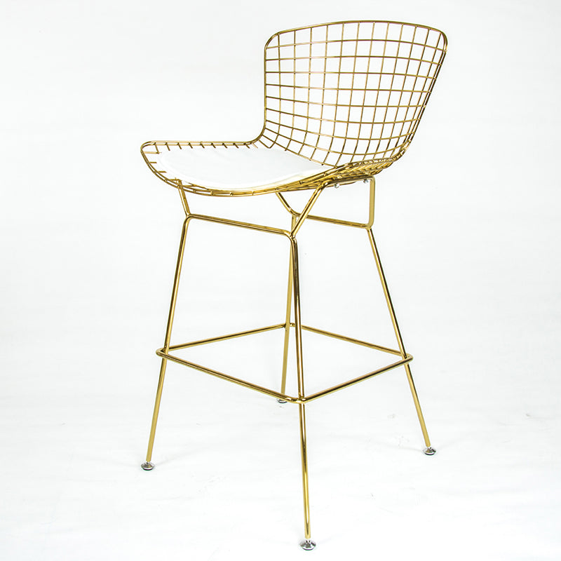 Contemporary Rectangle Bar and Counter Stool Metal Stool with 4 Legs Clearhalo 'Bar Furniture' 'Bar Stools' 'bar_stools' 'furn' 'furn_bar_stools' 'Furniture' 'furniture_bar_stools' 'Kitchen & Dining Furniture' 4769055
