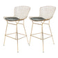 Contemporary Rectangle Bar and Counter Stool Metal Stool with 4 Legs Rose Gold 2 Piece Set Clearhalo 'Bar Furniture' 'Bar Stools' 'bar_stools' 'furn' 'furn_bar_stools' 'Furniture' 'furniture_bar_stools' 'Kitchen & Dining Furniture' 4769057