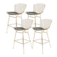 Contemporary Rectangle Bar and Counter Stool Metal Stool with 4 Legs Rose Gold 4 Piece Set Clearhalo 'Bar Furniture' 'Bar Stools' 'bar_stools' 'furn' 'furn_bar_stools' 'Furniture' 'furniture_bar_stools' 'Kitchen & Dining Furniture' 4769060