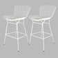 Contemporary Rectangle Bar and Counter Stool Metal Stool with 4 Legs White 2 Piece Set Clearhalo 'Bar Furniture' 'Bar Stools' 'bar_stools' 'furn' 'furn_bar_stools' 'Furniture' 'furniture_bar_stools' 'Kitchen & Dining Furniture' 4769061