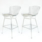 Contemporary Rectangle Bar and Counter Stool Metal Stool with 4 Legs Silver 2 Piece Set Clearhalo 'Bar Furniture' 'Bar Stools' 'bar_stools' 'furn' 'furn_bar_stools' 'Furniture' 'furniture_bar_stools' 'Kitchen & Dining Furniture' 4769066