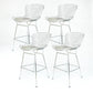 Contemporary Rectangle Bar and Counter Stool Metal Stool with 4 Legs Silver 4 Piece Set Clearhalo 'Bar Furniture' 'Bar Stools' 'bar_stools' 'furn' 'furn_bar_stools' 'Furniture' 'furniture_bar_stools' 'Kitchen & Dining Furniture' 4769067