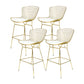 Contemporary Rectangle Bar and Counter Stool Metal Stool with 4 Legs Gold 4 Piece Set Clearhalo 'Bar Furniture' 'Bar Stools' 'bar_stools' 'furn' 'furn_bar_stools' 'Furniture' 'furniture_bar_stools' 'Kitchen & Dining Furniture' 4769069