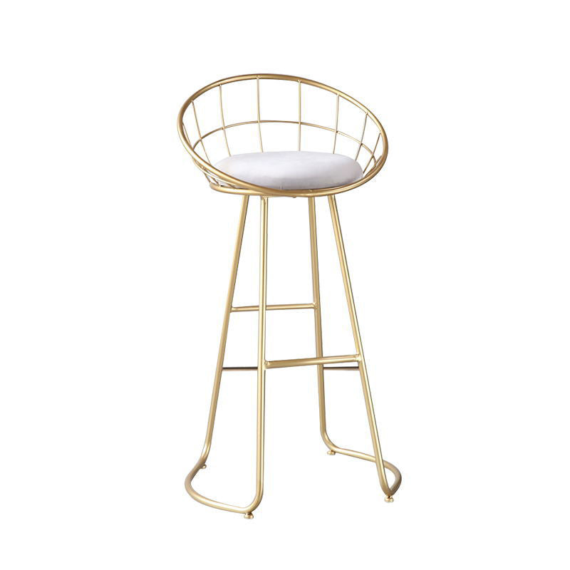 Scandinavian Bar and Counter Stool Low Back Stool with Sled Base in Gold 1 Piece Clearhalo 'Bar Furniture' 'Bar Stools' 'bar_stools' 'Furniture' 'furniture_bar_stools' 'Kitchen & Dining Furniture' 4769074