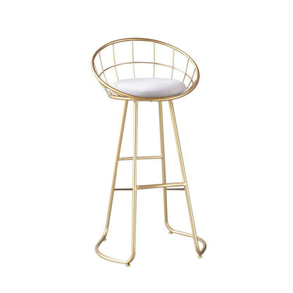 Scandinavian Bar and Counter Stool Low Back Stool with Sled Base in Gold 1 Piece Clearhalo 'Bar Furniture' 'Bar Stools' 'bar_stools' 'Furniture' 'furniture_bar_stools' 'Kitchen & Dining Furniture' 4769074