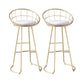 Scandinavian Bar and Counter Stool Low Back Stool with Sled Base in Gold Set of 2 Clearhalo 'Bar Furniture' 'Bar Stools' 'bar_stools' 'Furniture' 'furniture_bar_stools' 'Kitchen & Dining Furniture' 4769075