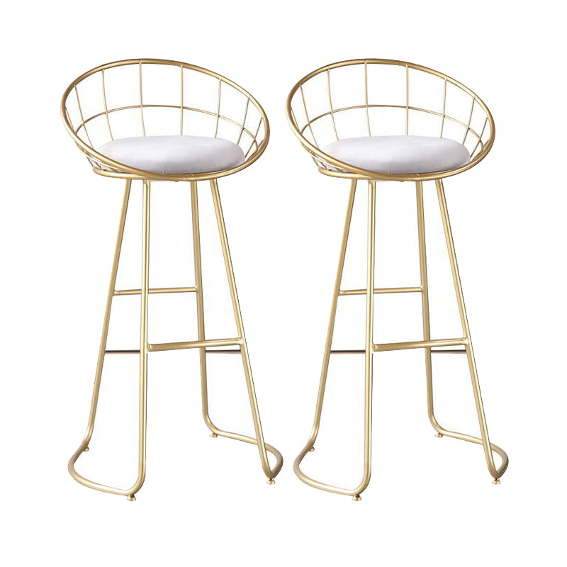 Scandinavian Bar and Counter Stool Low Back Stool with Sled Base in Gold Set of 2 Clearhalo 'Bar Furniture' 'Bar Stools' 'bar_stools' 'Furniture' 'furniture_bar_stools' 'Kitchen & Dining Furniture' 4769075