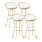 Scandinavian Bar and Counter Stool Low Back Stool with Sled Base in Gold Set of 4 Clearhalo 'Bar Furniture' 'Bar Stools' 'bar_stools' 'Furniture' 'furniture_bar_stools' 'Kitchen & Dining Furniture' 4769077