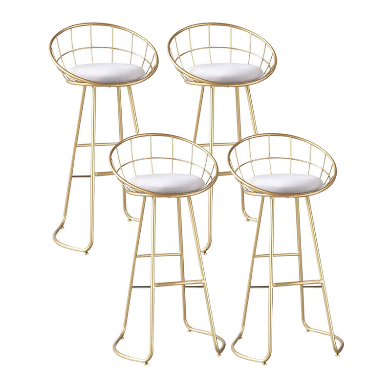 Scandinavian Bar and Counter Stool Low Back Stool with Sled Base in Gold Set of 4 Clearhalo 'Bar Furniture' 'Bar Stools' 'bar_stools' 'Furniture' 'furniture_bar_stools' 'Kitchen & Dining Furniture' 4769077