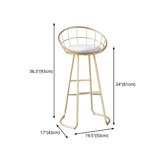 Scandinavian Bar and Counter Stool Low Back Stool with Sled Base in Gold Clearhalo 'Bar Furniture' 'Bar Stools' 'bar_stools' 'Furniture' 'furniture_bar_stools' 'Kitchen & Dining Furniture' 4769084