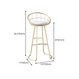 Scandinavian Bar and Counter Stool Low Back Stool with Sled Base in Gold Clearhalo 'Bar Furniture' 'Bar Stools' 'bar_stools' 'Furniture' 'furniture_bar_stools' 'Kitchen & Dining Furniture' 4769084