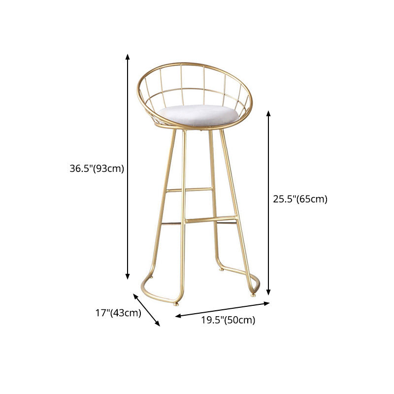 Scandinavian Bar and Counter Stool Low Back Stool with Sled Base in Gold Clearhalo 'Bar Furniture' 'Bar Stools' 'bar_stools' 'Furniture' 'furniture_bar_stools' 'Kitchen & Dining Furniture' 4769085