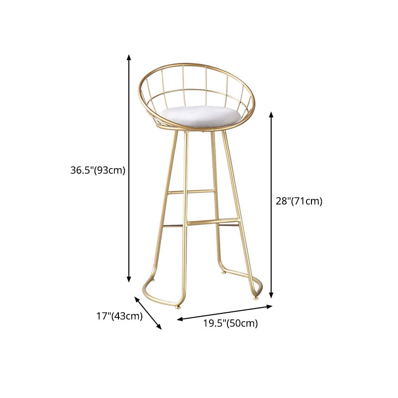 Scandinavian Bar and Counter Stool Low Back Stool with Sled Base in Gold Clearhalo 'Bar Furniture' 'Bar Stools' 'bar_stools' 'Furniture' 'furniture_bar_stools' 'Kitchen & Dining Furniture' 4769086