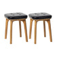Modern Style Bar-stool PU Leather Counter Bar Stool with Wooden Legs Light Brown 2 Piece Set Short Stool(18"H) Clearhalo 'Bar Furniture' 'Bar Stools' 'bar_stools' 'furn' 'furn_bar_stools' 'Furniture' 'furniture_bar_stools' 'Kitchen & Dining Furniture' 4769089