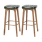 Modern Style Bar-stool PU Leather Counter Bar Stool with Wooden Legs Walnut 2 Piece Set Bar Stool(30"H) Clearhalo 'Bar Furniture' 'Bar Stools' 'bar_stools' 'furn' 'furn_bar_stools' 'Furniture' 'furniture_bar_stools' 'Kitchen & Dining Furniture' 4769091