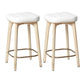 Modern Style Bar-stool PU Leather Counter Bar Stool with Wooden Legs Wood 2 Piece Set Counter Stool (23.5"H) Clearhalo 'Bar Furniture' 'Bar Stools' 'bar_stools' 'furn' 'furn_bar_stools' 'Furniture' 'furniture_bar_stools' 'Kitchen & Dining Furniture' 4769092