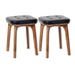 Modern Style Bar-stool PU Leather Counter Bar Stool with Wooden Legs Walnut 2 Piece Set Short Stool(18"H) Clearhalo 'Bar Furniture' 'Bar Stools' 'bar_stools' 'furn' 'furn_bar_stools' 'Furniture' 'furniture_bar_stools' 'Kitchen & Dining Furniture' 4769098