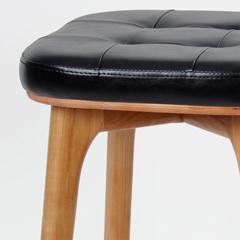 Modern Style Bar-stool PU Leather Counter Bar Stool with Wooden Legs Clearhalo 'Bar Furniture' 'Bar Stools' 'bar_stools' 'furn' 'furn_bar_stools' 'Furniture' 'furniture_bar_stools' 'Kitchen & Dining Furniture' 4769099