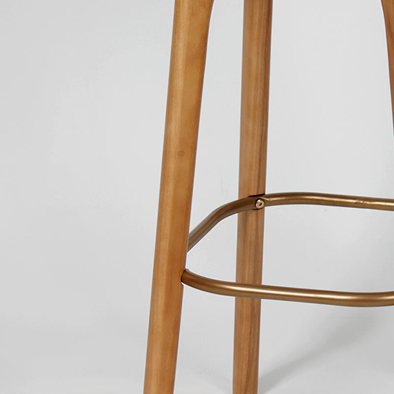 Modern Style Bar-stool PU Leather Counter Bar Stool with Wooden Legs Clearhalo 'Bar Furniture' 'Bar Stools' 'bar_stools' 'furn' 'furn_bar_stools' 'Furniture' 'furniture_bar_stools' 'Kitchen & Dining Furniture' 4769101