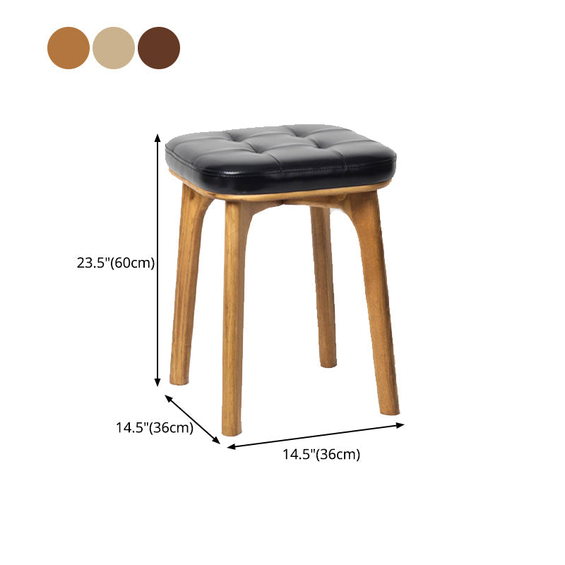 Modern Style Bar-stool PU Leather Counter Bar Stool with Wooden Legs Clearhalo 'Bar Furniture' 'Bar Stools' 'bar_stools' 'furn' 'furn_bar_stools' 'Furniture' 'furniture_bar_stools' 'Kitchen & Dining Furniture' 4769108