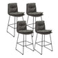 Metal Contemporary Kitchen Dining Room Armless Stool Low Back Bar Stool Dark Gray Set of 4 Clearhalo 'Bar Furniture' 'Bar Stools' 'bar_stools' 'Furniture' 'furniture_bar_stools' 'Kitchen & Dining Furniture' 4769131