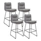 Metal Contemporary Kitchen Dining Room Armless Stool Low Back Bar Stool Light Gray Set of 4 Clearhalo 'Bar Furniture' 'Bar Stools' 'bar_stools' 'Furniture' 'furniture_bar_stools' 'Kitchen & Dining Furniture' 4769138