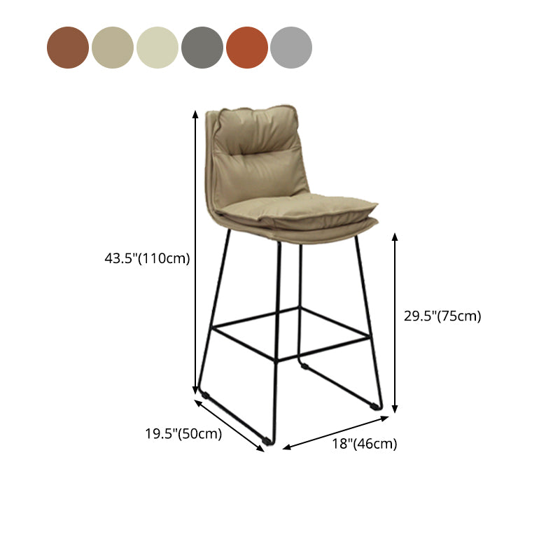 Metal Contemporary Kitchen Dining Room Armless Stool Low Back Bar Stool Clearhalo 'Bar Furniture' 'Bar Stools' 'bar_stools' 'Furniture' 'furniture_bar_stools' 'Kitchen & Dining Furniture' 4769141