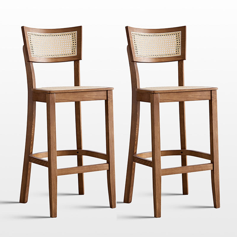 Contemporary Wood Kitchen Dining Room Stool Low Back Bar Armless Stool Walnut 2 Piece Set Clearhalo 'Bar Furniture' 'Bar Stools' 'bar_stools' 'furn' 'furn_bar_stools' 'Furniture' 'furniture_bar_stools' 'Kitchen & Dining Furniture' 4769143
