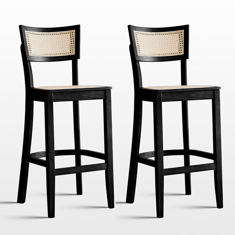 Contemporary Wood Kitchen Dining Room Stool Low Back Bar Armless Stool Black 2 Piece Set Clearhalo 'Bar Furniture' 'Bar Stools' 'bar_stools' 'furn' 'furn_bar_stools' 'Furniture' 'furniture_bar_stools' 'Kitchen & Dining Furniture' 4769144