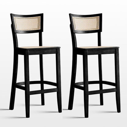Contemporary Wood Kitchen Dining Room Stool Low Back Bar Armless Stool Black 2 Piece Set Clearhalo 'Bar Furniture' 'Bar Stools' 'bar_stools' 'furn' 'furn_bar_stools' 'Furniture' 'furniture_bar_stools' 'Kitchen & Dining Furniture' 4769144