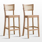 Contemporary Wood Kitchen Dining Room Stool Low Back Bar Armless Stool Wood 2 Piece Set Clearhalo 'Bar Furniture' 'Bar Stools' 'bar_stools' 'furn' 'furn_bar_stools' 'Furniture' 'furniture_bar_stools' 'Kitchen & Dining Furniture' 4769146