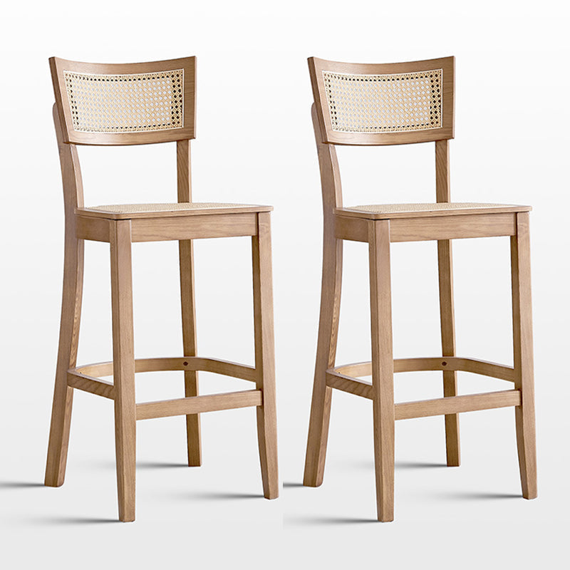 Contemporary Wood Kitchen Dining Room Stool Low Back Bar Armless Stool Wood 2 Piece Set Clearhalo 'Bar Furniture' 'Bar Stools' 'bar_stools' 'furn' 'furn_bar_stools' 'Furniture' 'furniture_bar_stools' 'Kitchen & Dining Furniture' 4769146