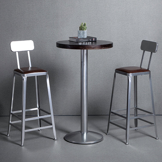 Industrial Leather Bar and Counter Stool Metal Stool with 4 Legs Clearhalo 'Bar Furniture' 'Bar Stools' 'bar_stools' 'furn' 'furn_bar_stools' 'Furniture' 'furniture_bar_stools' 'Kitchen & Dining Furniture' 4769157