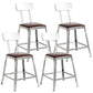 Industrial Leather Bar and Counter Stool Metal Stool with 4 Legs With Back 4 Piece Set Short Stool(18"H) Clearhalo 'Bar Furniture' 'Bar Stools' 'bar_stools' 'furn' 'furn_bar_stools' 'Furniture' 'furniture_bar_stools' 'Kitchen & Dining Furniture' 4769163