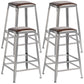 Industrial Leather Bar and Counter Stool Metal Stool with 4 Legs Backless 4 Piece Set Counter Stool(26"H) Clearhalo 'Bar Furniture' 'Bar Stools' 'bar_stools' 'furn' 'furn_bar_stools' 'Furniture' 'furniture_bar_stools' 'Kitchen & Dining Furniture' 4769169