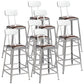 Industrial Leather Bar and Counter Stool Metal Stool with 4 Legs With Back 8 Piece Set Counter Stool(26"H) Clearhalo 'Bar Furniture' 'Bar Stools' 'bar_stools' 'furn' 'furn_bar_stools' 'Furniture' 'furniture_bar_stools' 'Kitchen & Dining Furniture' 4769172