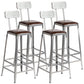 Industrial Leather Bar and Counter Stool Metal Stool with 4 Legs With Back 4 Piece Set Bar Stool(30"H) Clearhalo 'Bar Furniture' 'Bar Stools' 'bar_stools' 'furn' 'furn_bar_stools' 'Furniture' 'furniture_bar_stools' 'Kitchen & Dining Furniture' 4769175