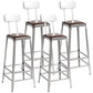 Industrial Leather Bar and Counter Stool Metal Stool with 4 Legs With Back 4 Piece Set Bar Stool(31"H) Clearhalo 'Bar Furniture' 'Bar Stools' 'bar_stools' 'furn' 'furn_bar_stools' 'Furniture' 'furniture_bar_stools' 'Kitchen & Dining Furniture' 4769179