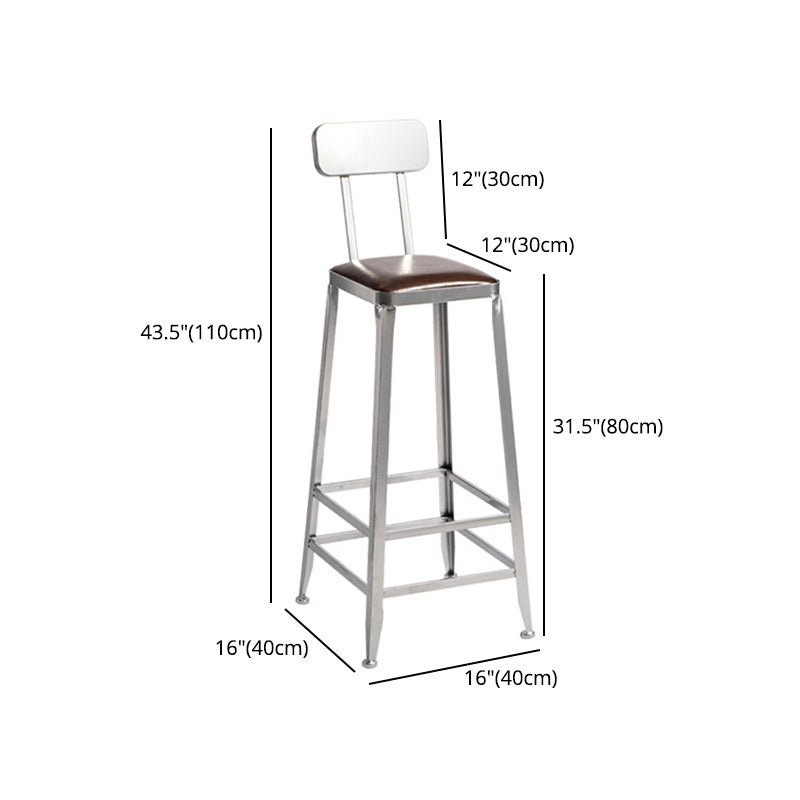 Industrial Leather Bar and Counter Stool Metal Stool with 4 Legs Clearhalo 'Bar Furniture' 'Bar Stools' 'bar_stools' 'furn' 'furn_bar_stools' 'Furniture' 'furniture_bar_stools' 'Kitchen & Dining Furniture' 4769187