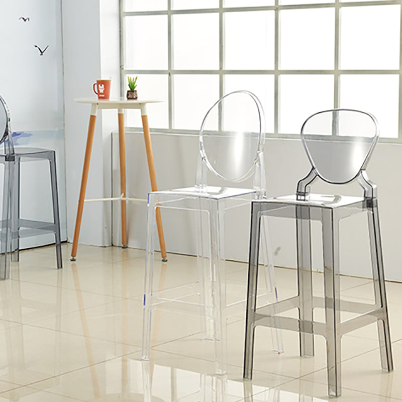 Scandinavian Design Plastic Counter Barstools Full Back Stools for Home Clearhalo 'Bar Furniture' 'Bar Stools' 'bar_stools' 'furn' 'furn_bar_stools' 'Furniture' 'furniture_bar_stools' 'Kitchen & Dining Furniture' 4769191