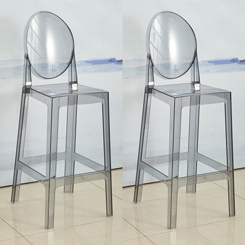 Scandinavian Design Plastic Counter Barstools Full Back Stools for Home Black 2 Piece Set Bar Stool(30"H) Clearhalo 'Bar Furniture' 'Bar Stools' 'bar_stools' 'furn' 'furn_bar_stools' 'Furniture' 'furniture_bar_stools' 'Kitchen & Dining Furniture' 4769192